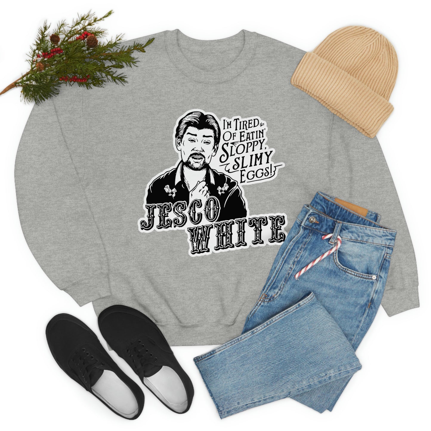 Tired Of Eggs Heavy Crewneck Sweatshirt