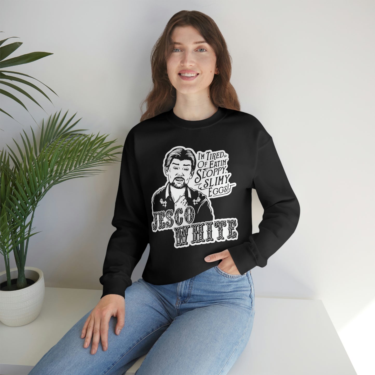 Tired Of Eggs Heavy Crewneck Sweatshirt