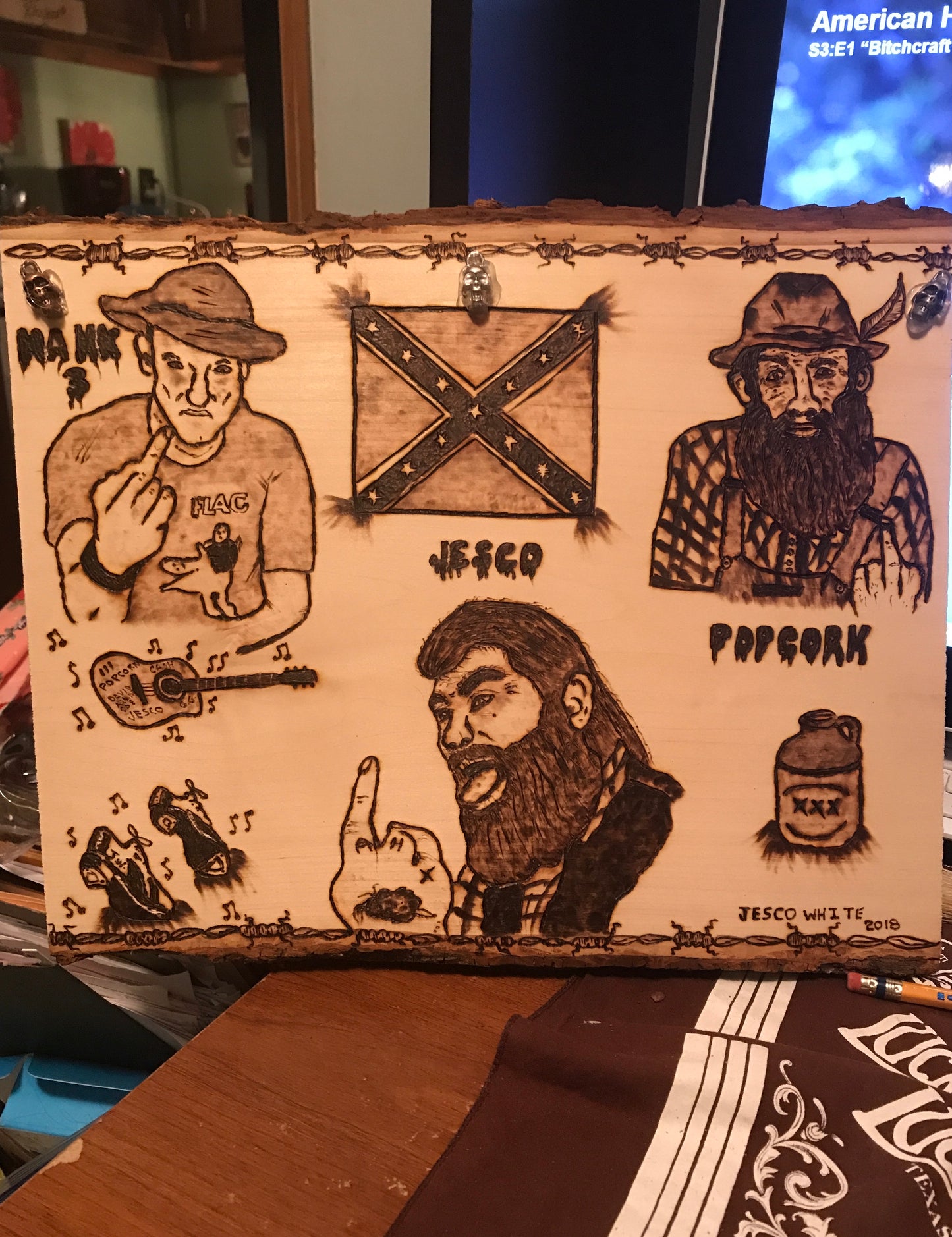 Wood Burned Plank #5