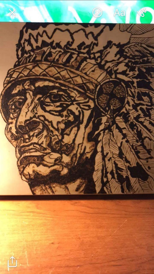 Wood Burned Plank 9#