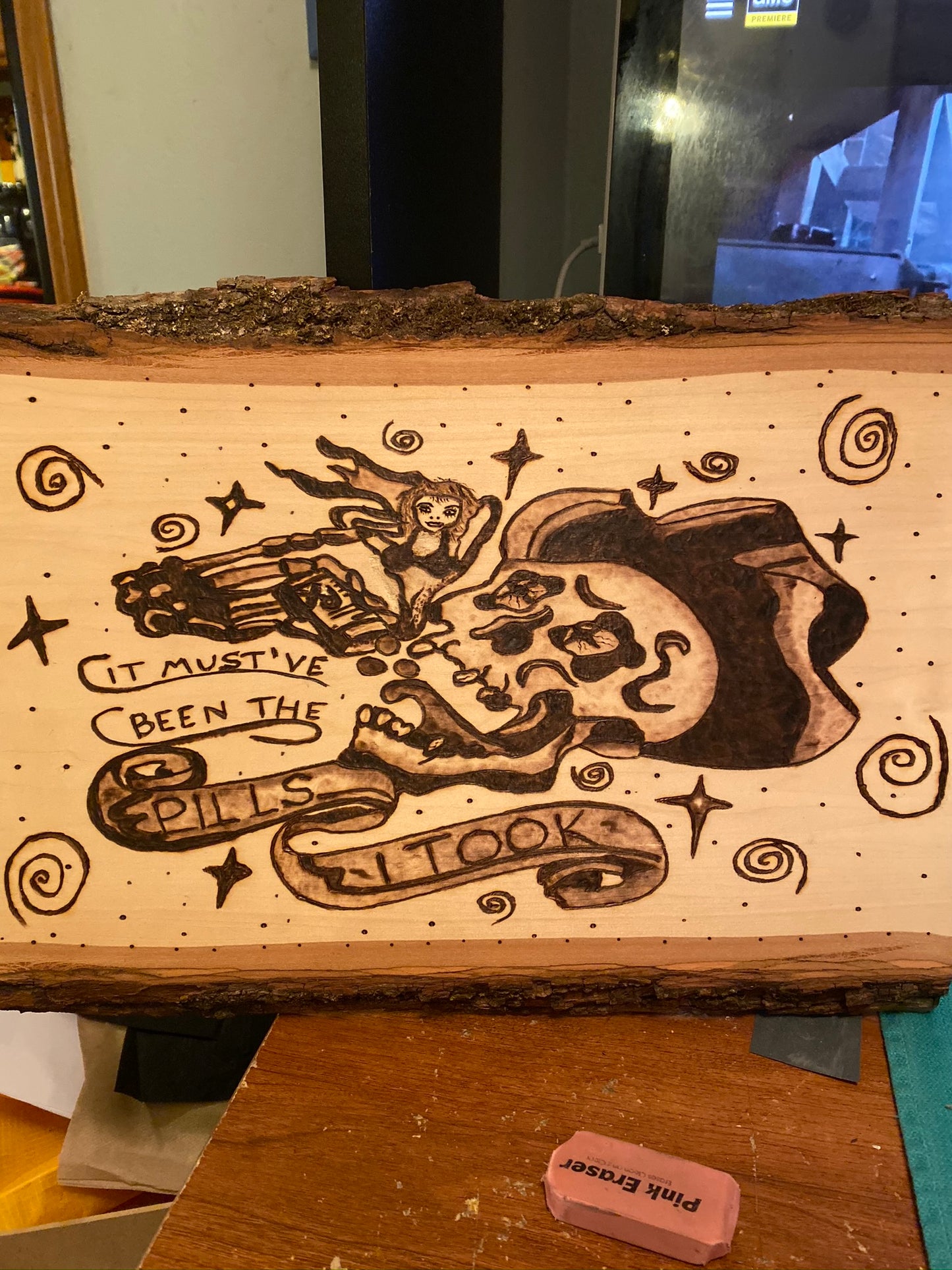 Wood Burned Plank 6#