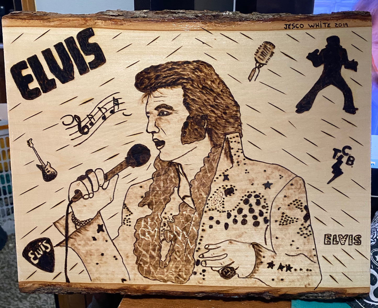 Wood Burned Plank 19#