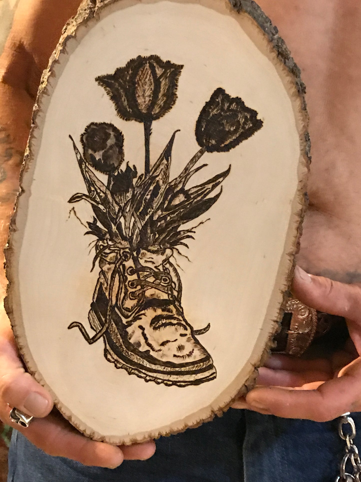 Wood Burned Plank 34#